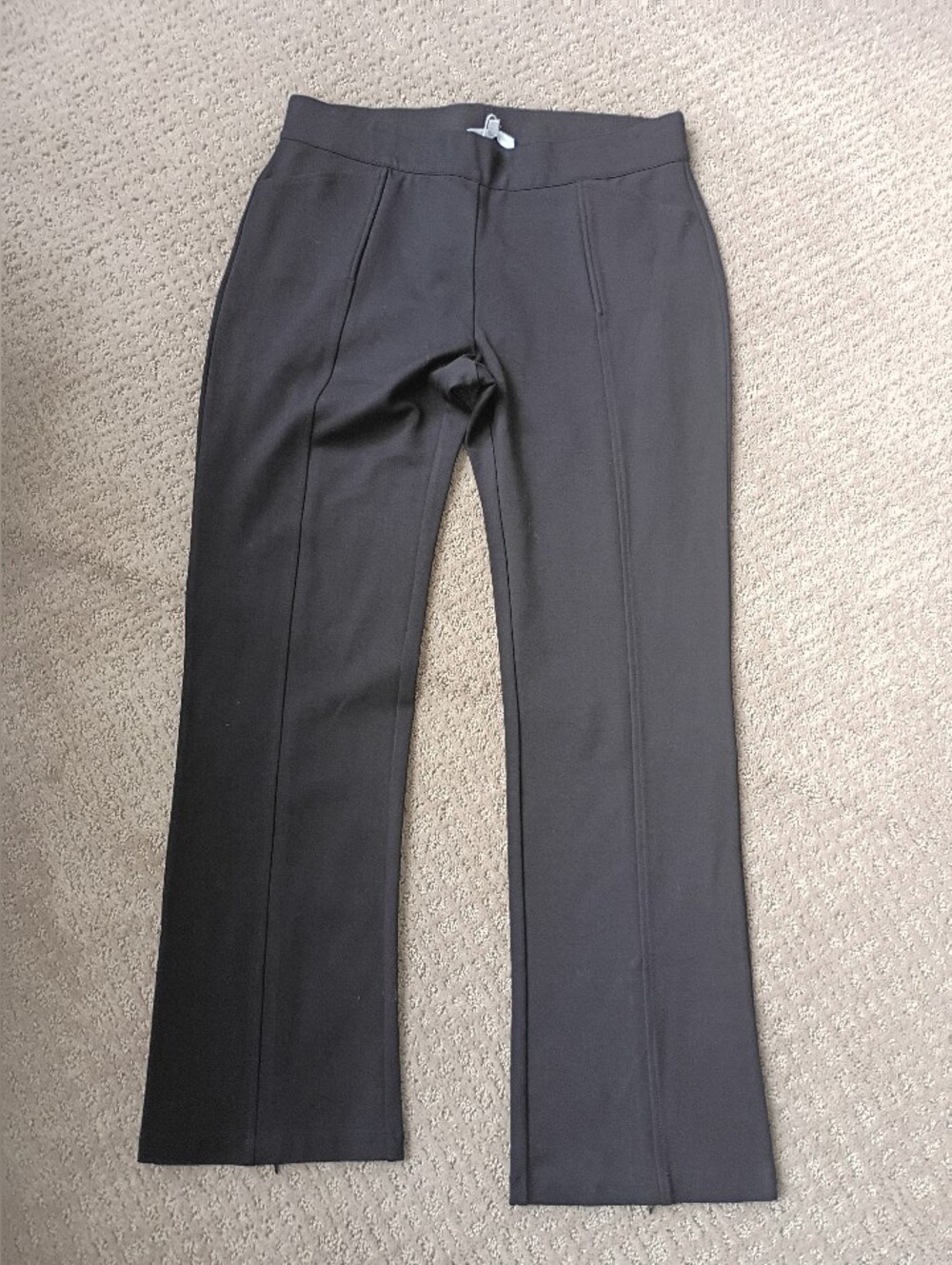 Duette NYC Black Boot-Cut Ponte Knit Pants